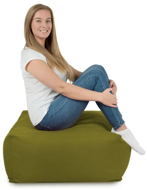 Plyšová taburetka zelená