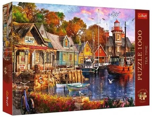 Puzzle Premium Plus - Čajový čas: Prímorský prístav 1000 dielikov