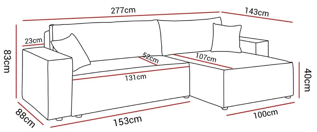 ROHOVÁ SEDAČKA TERRY XL 277 x 143 POSO 02