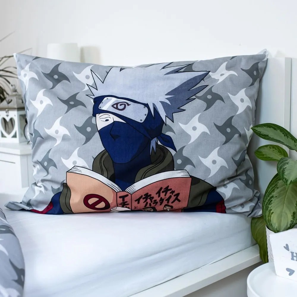 Bavlnené detské obliečky na jednolôžko 140x200 cm Naruto "Grey" – Jerry Fabrics