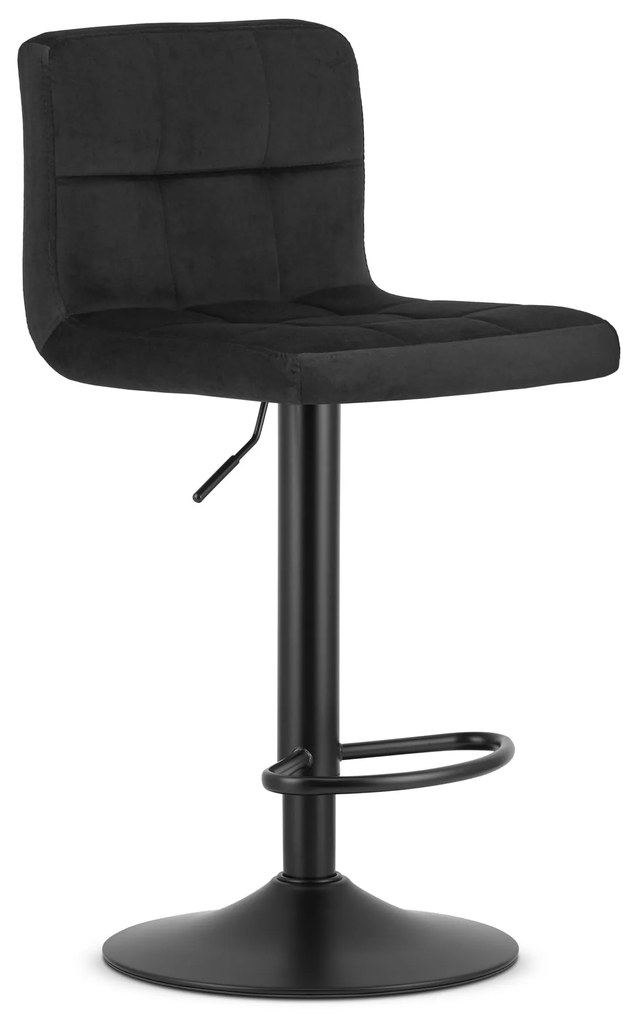 Barová stolička PROT zamat - čierna/čierna