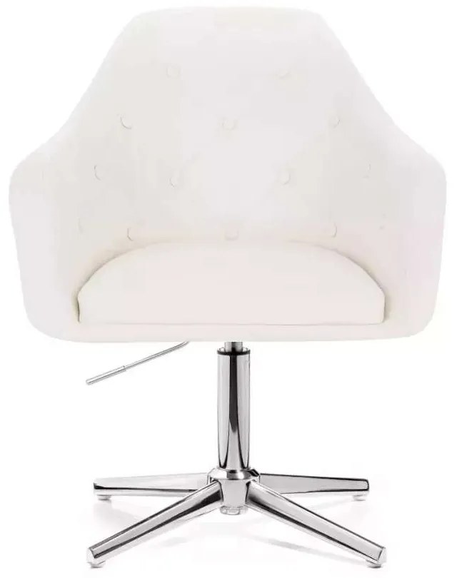 LuxuryForm DESIGN Kreslo ANDORA na striebornom kríži - biele