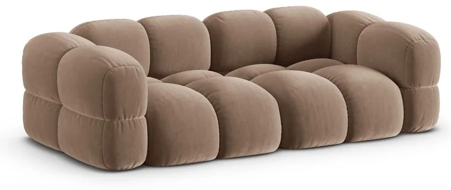 Hnedá zamatová pohovka 250 cm Loretto – Cosmopolitan Design