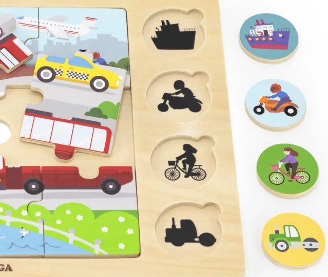 Puzzle súprava Viga 44742 - dopravné prostriedky