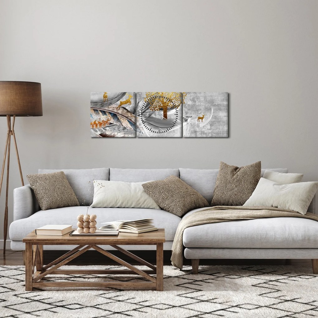 Obraz - Koláž (s hodinami) (90x30 cm)