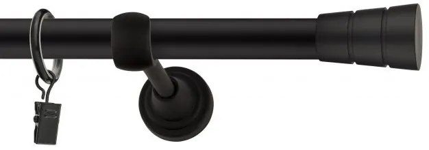 Dekorstudio Garniža jednoradová BASIC čierna matná 19mm Dĺžka: 120cm, Typ uchytenia: Držiak modern, Typ príslušenstva: Bez príslušenstva