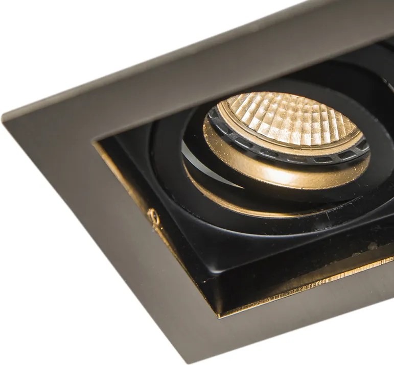 Inteligentné zapustené bodové svietidlo oceľové vrátane Wifi GU10 svetelného zdroja - Carree