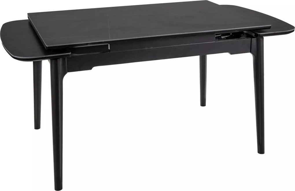 Jedálenský rozkladací stôl Sento 120/180 cm keramika čierny mramor/čierny