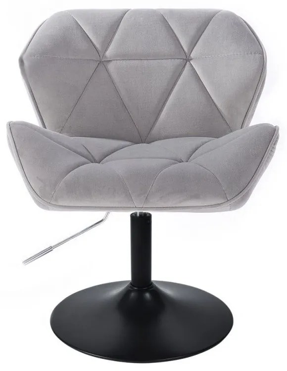 LuxuryForm DESIGN Stolička MILANO VELUR na čiernom tanieri - svetlosivá