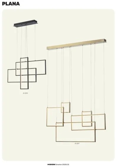 Redo 01-2317 - LED Stmievateľný luster na lanku PLANA LED/80W/230V zlatý