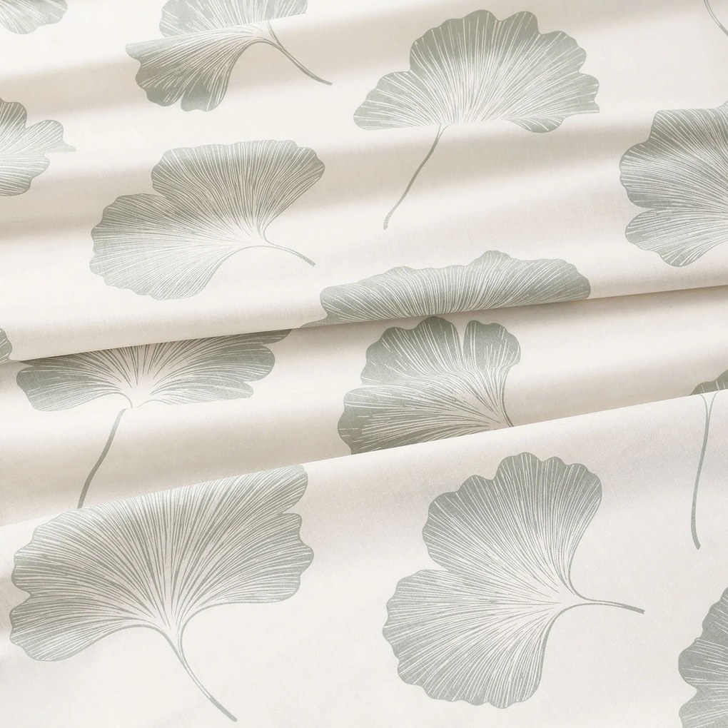 Goldea okrúhly obrus 100% bavlnené plátno - listy ginkga Ø 120 cm