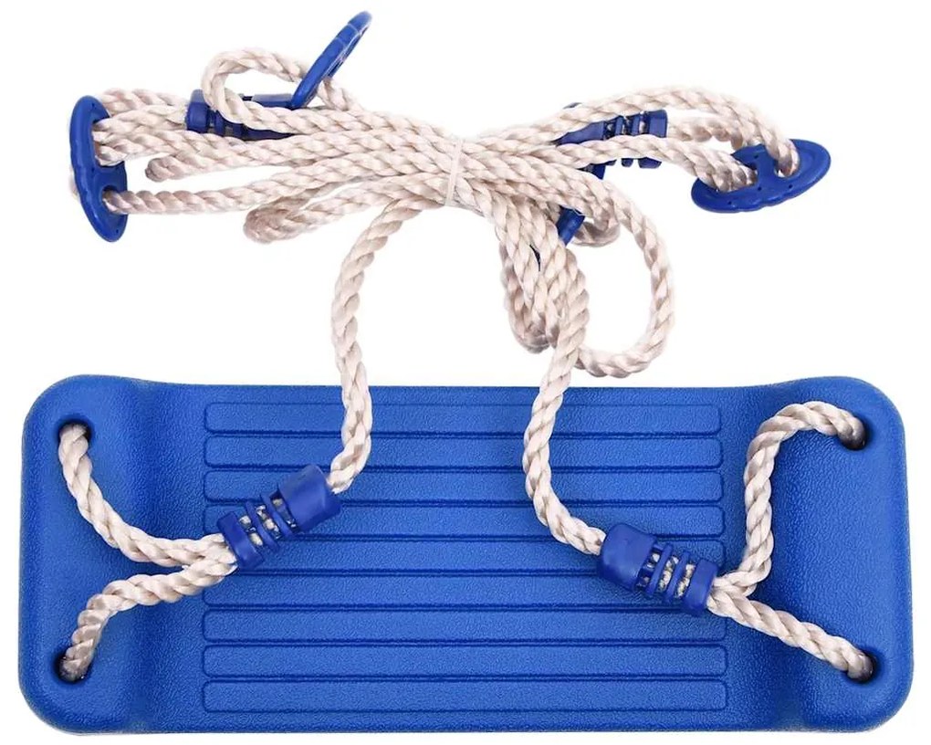 Sedadlá na hojdačku s lanami 2 ks modré 38x16 cm polyetylén