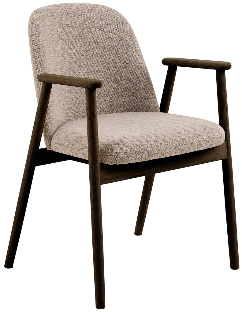 RODERIC Béžové Latte (tkanina Monza 60) / konštrukcia lakovaný dymový dub – DREVENÉ KRESLO DO OBÝVAČKY, JEDÁLNE ČI KUCHYNE