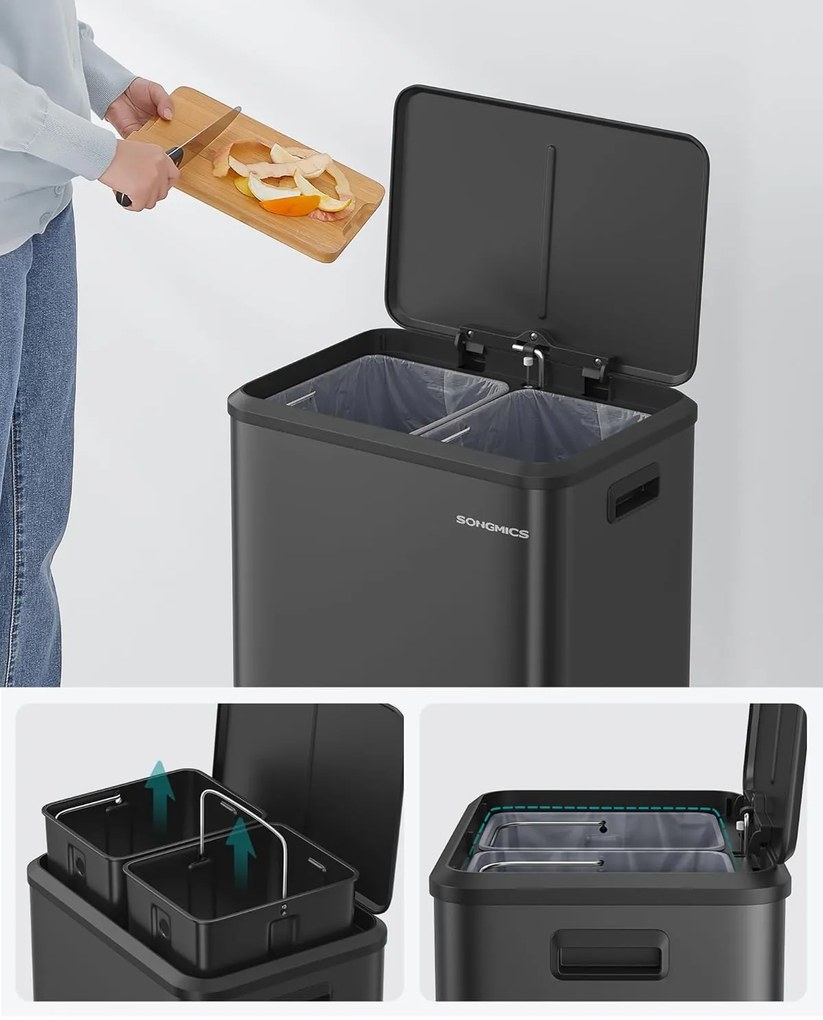 Odpadkový kôš Franko 2x15 l čierny