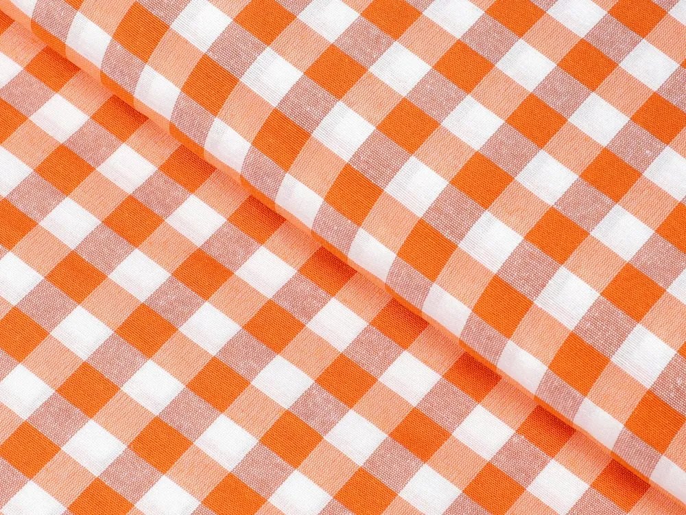 Biante Dekoračná obliečka na vankúš Rebeka RE-005 Oranžovo-biela kocka stredná 35 x 45 cm