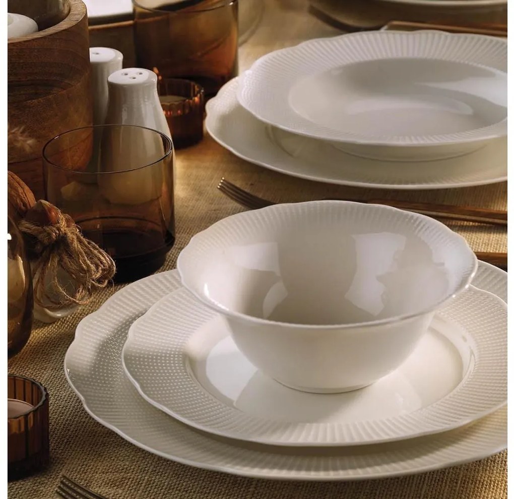 26-dielna jedálenská súprava, biela, porcelán