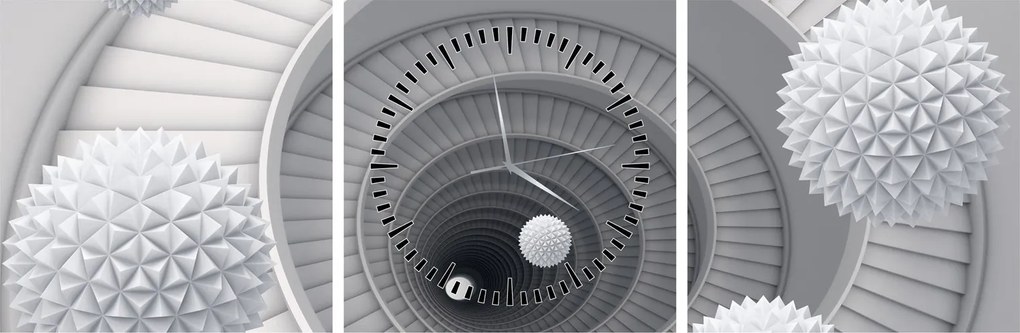 Obraz 3D abstrakcie (s hodinami) (90x30 cm)