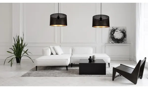 Luster na lanku ALDO 2xE27/60W/230V pavúk čierna