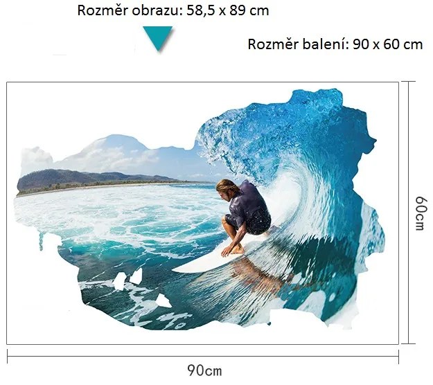 Veselá Stena Samolepka Surfer na vlne