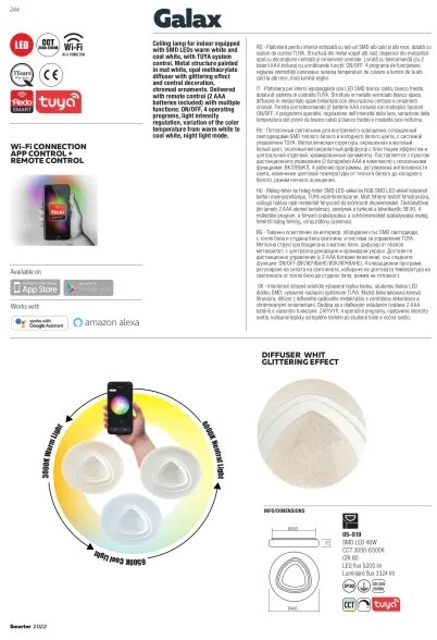Redo 05-919 - LED stmievateľné stropné svietidlo GALAX LED/48W/230V biela + DO