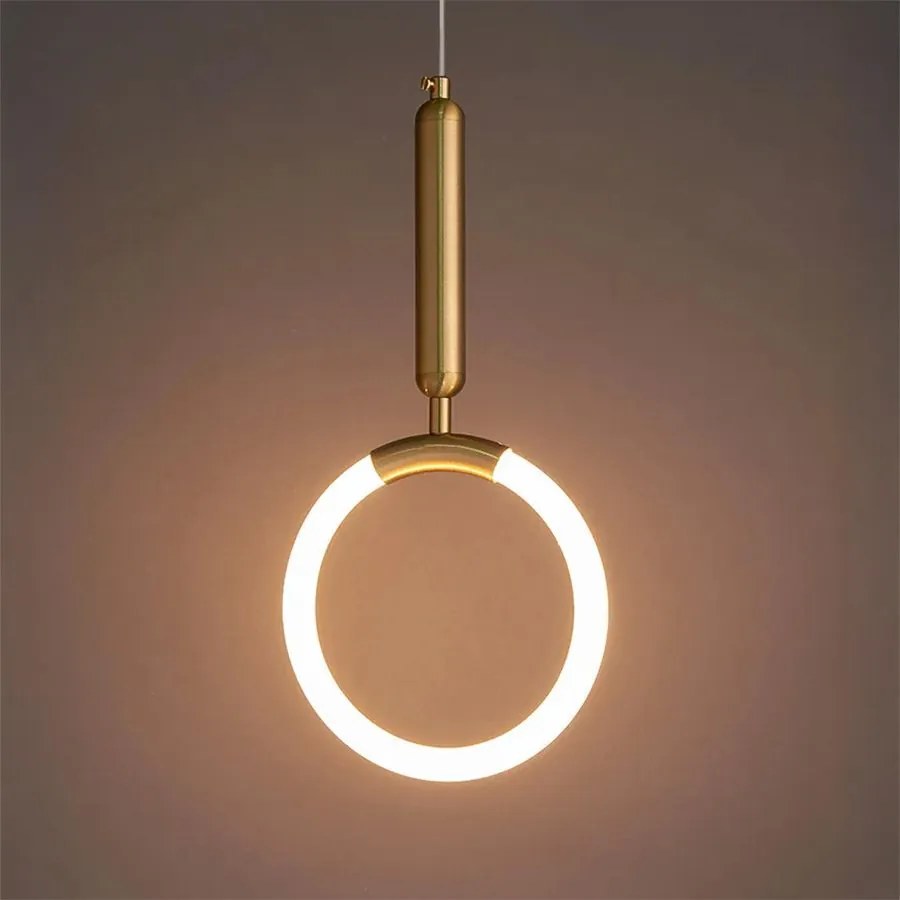 Toolight Toolight, LED závesné svietidlo 20x40cm, 12W, 3000K, LHJ058-CP1, zlatá matná, OSW-50028