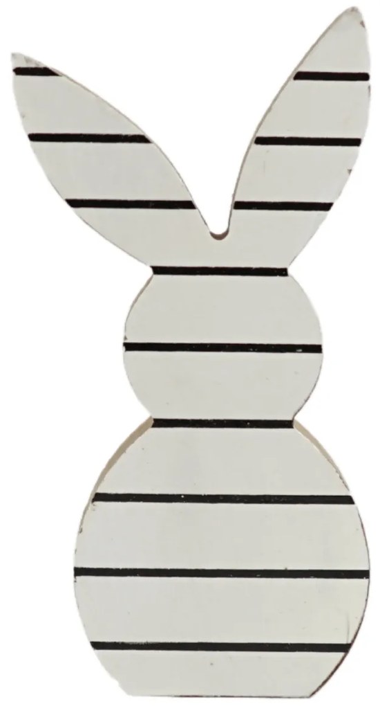Veľkonočný drevený králik WHITE BUNNY 14 cm biely