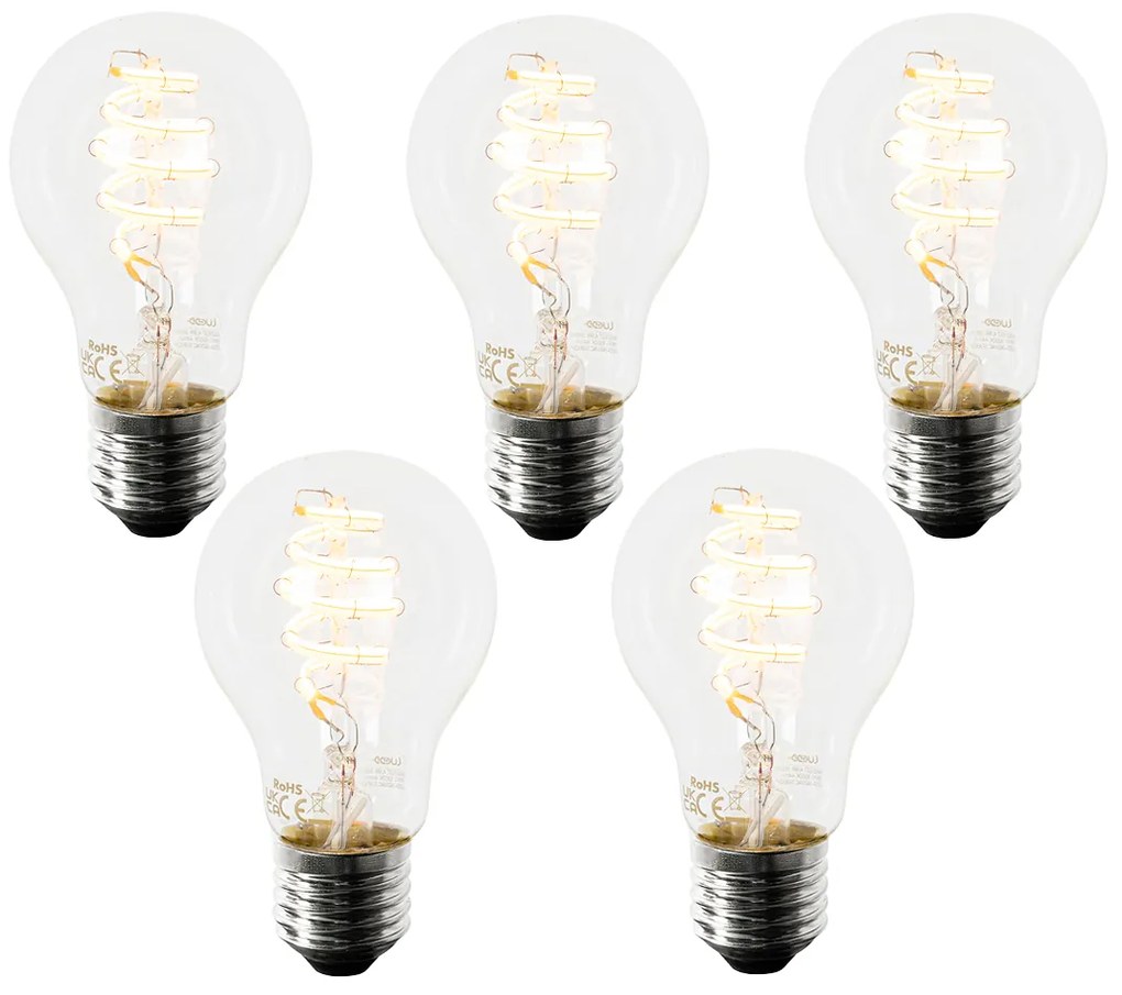 Sada 5 inteligentných LED žiaroviek E27 A60 4,9 W 380 lm 2700 K