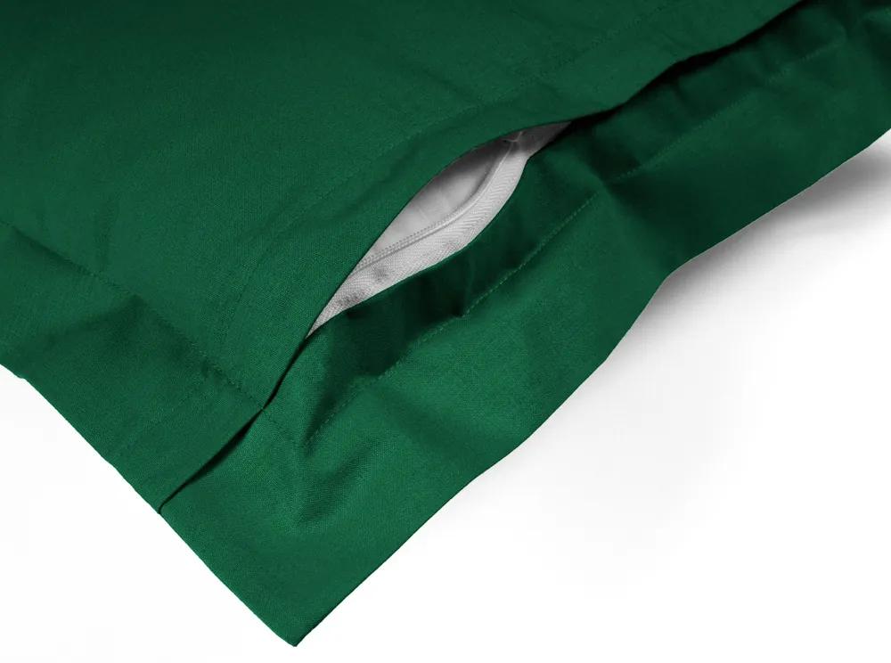 Biante Bavlnená obliečka na vankúš s lemom Moni MOD-514 Tmavo zelená 30 x 50 cm