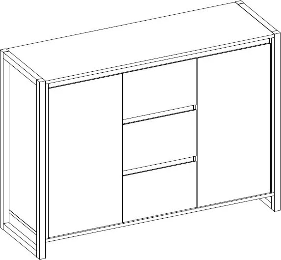 Komoda so zásuvkami Denver, dub artisan/antracit