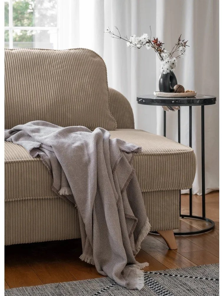 Taupe menčestrová leňoška (ľavý roh) Chic Charlotte – Miuform