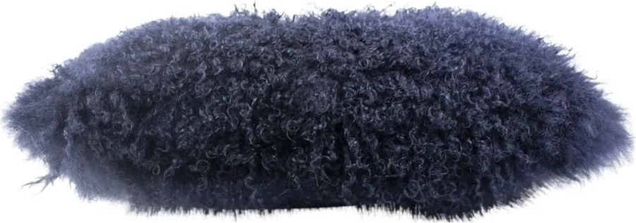 Vankúš modrá ovčej kože kučeravý dlhý chlp Navy Curly - 50 * 30 * 10cm