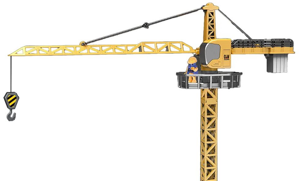 Lean Toys Stavebný žeriav 95cm - žltý