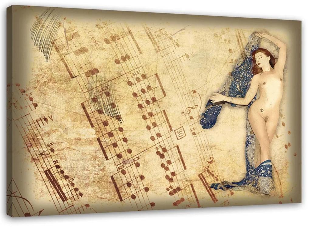 Obraz na plátně, Obrazy nahé ženy Retro - 100x70 cm