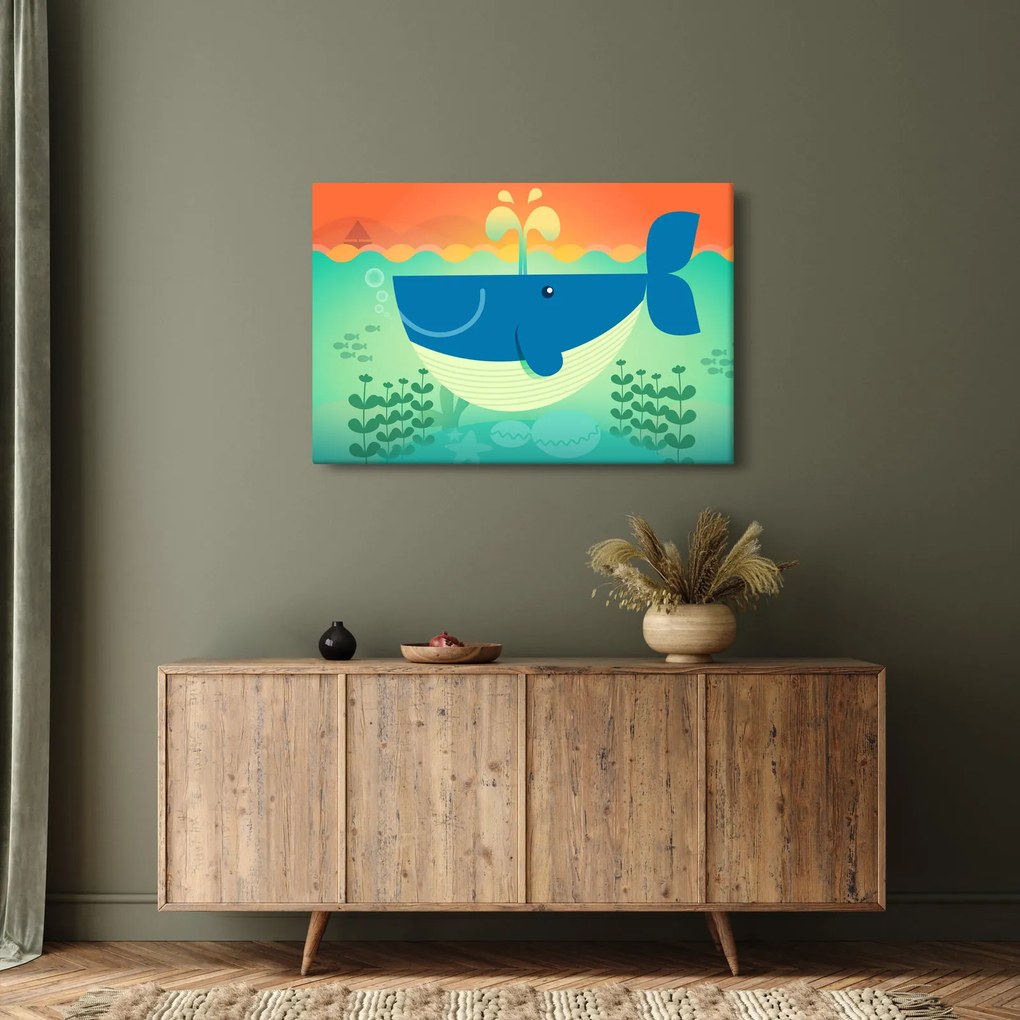 Obraz - Veselá veľryba (90x60 cm)