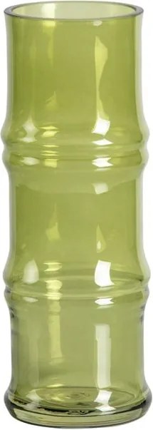 Zelená sklenená váza WOOOD Kane, výška 25 cm