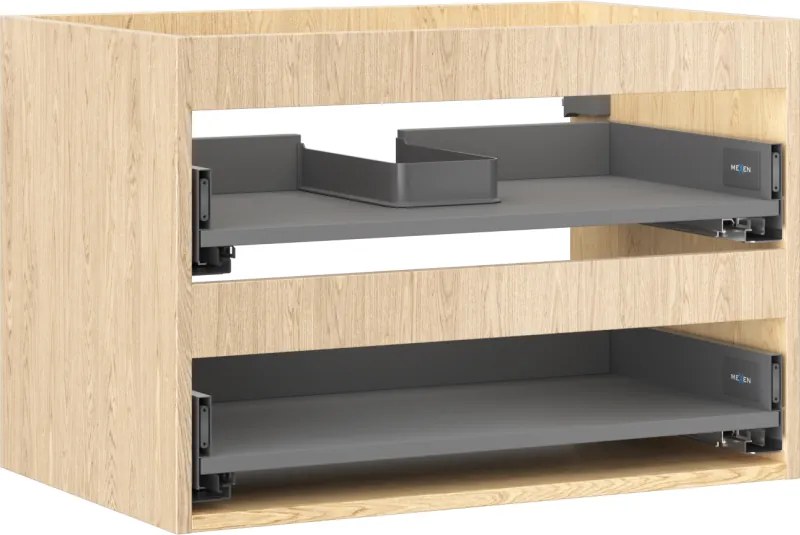 Mexen Box-A, závesná skrinka 70 cm, 2 zásuvky, dub, 91AX0-0700-470-2-81