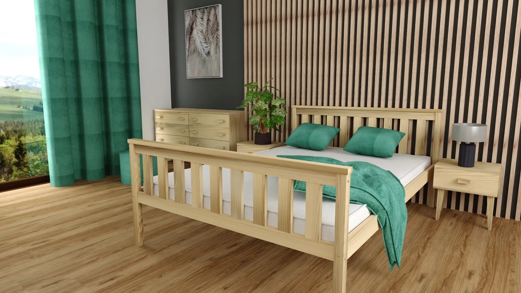Posteľ KALEA 90 x 200 cm, borovica Rošt: S lamelovým roštom, Matrac: Matrac DELUXE 10 cm