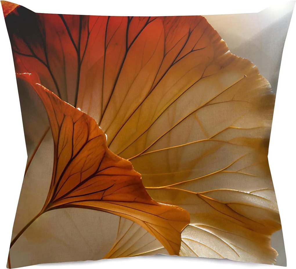 SATÉNOVÁ OBLIEČKA NA VANKÚŠ SATYNLOVE PREMIUM 40X40 CM LISTY