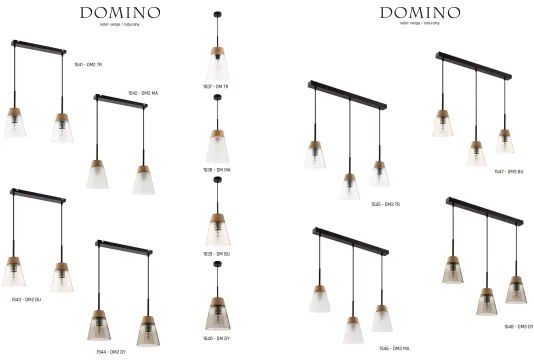 Jupiter 1547 - DM 3 BU - Závesné svietidlo DOMINO 3xE27/60W