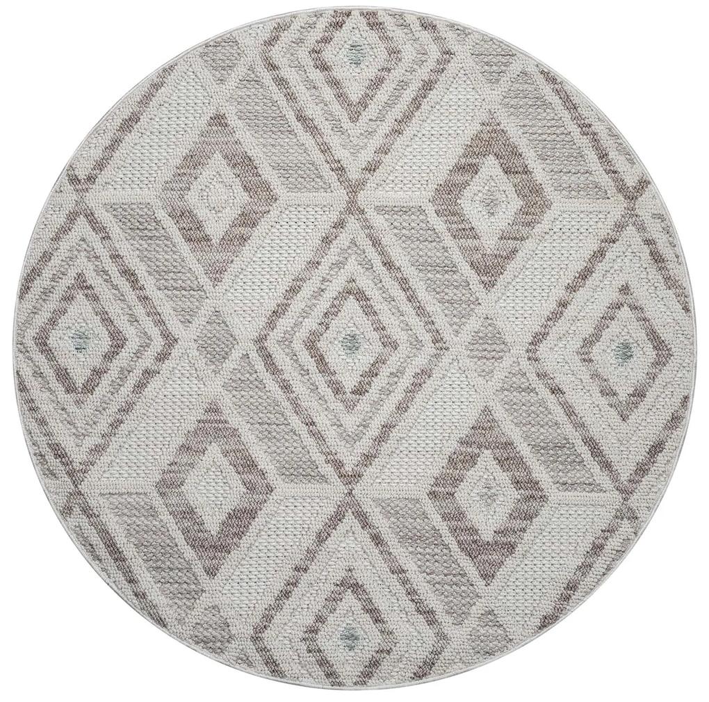 Dekorstudio Moderný okrúhly koberec LINDO 8875 - zelený Priemer koberca: 200cm