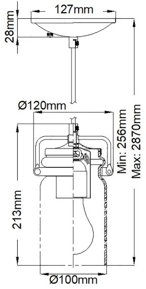 Elstead KL-BRINLEY-MP-OZ - Luster na lanku BRINLEY 1xE27/60W/230V antracit