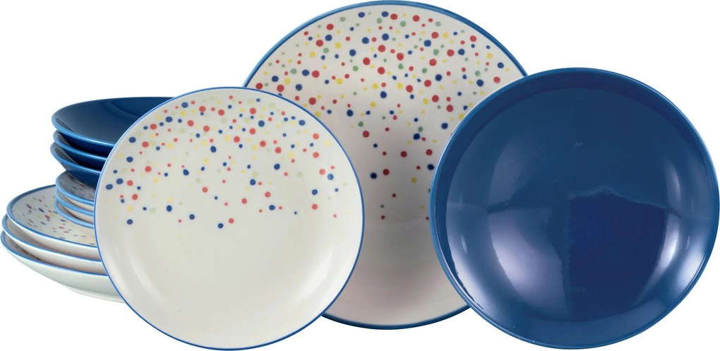 XXXLutz JEDÁLENSKÝ SERVIS Joy Blau-bunt 12-dielne Creatable - Online Only bytové doplnky - 007768056502