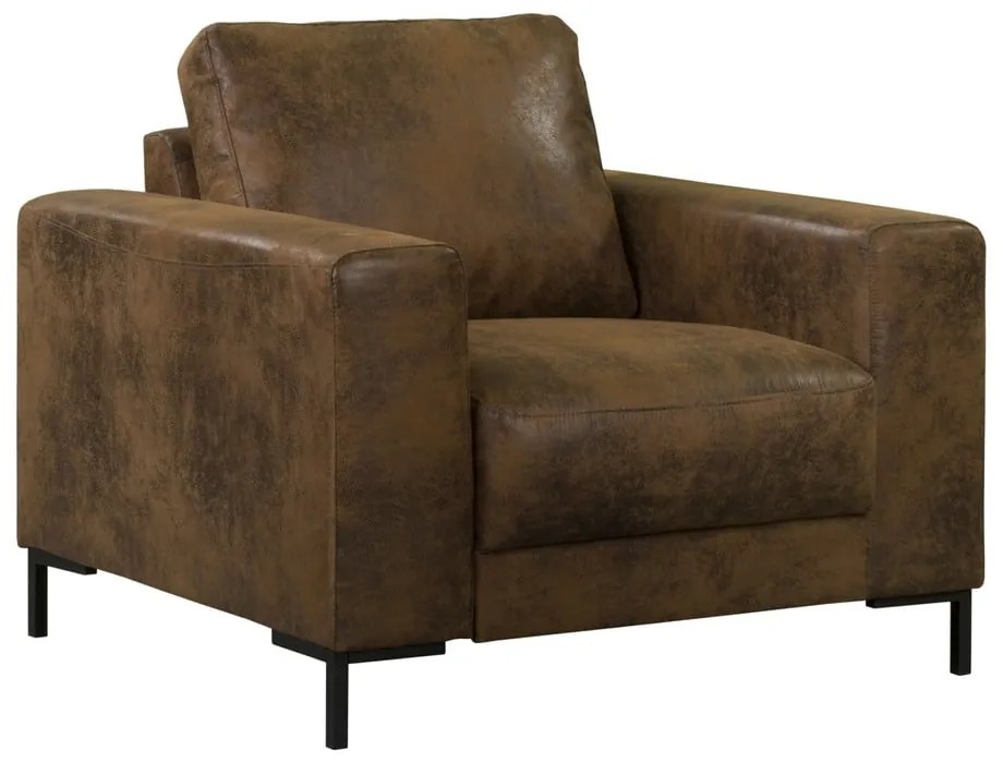 Hnedé kreslo z imitácie kože Lofty Lilly – Miuform