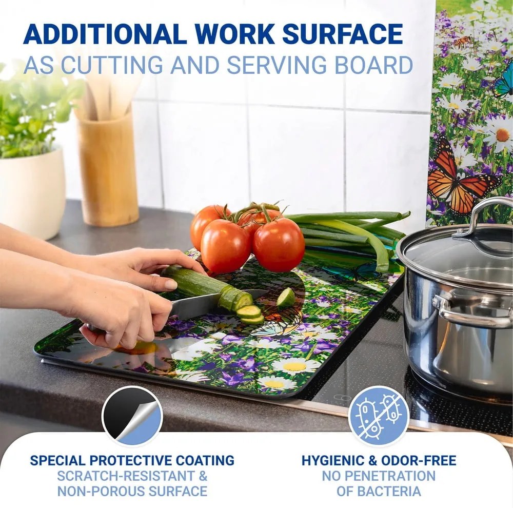 Kryty na sporák z tvrdeného skla v súprave 2 ks 52x30 cm Summer Meadow – Maximex