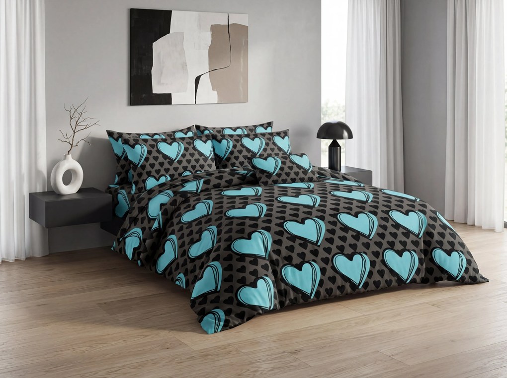 Obliečky z mikrovlákna KASUGA tyrkysové Rozmer obliečky: 2 ks 70 x 90 cm | 200 x 220 cm