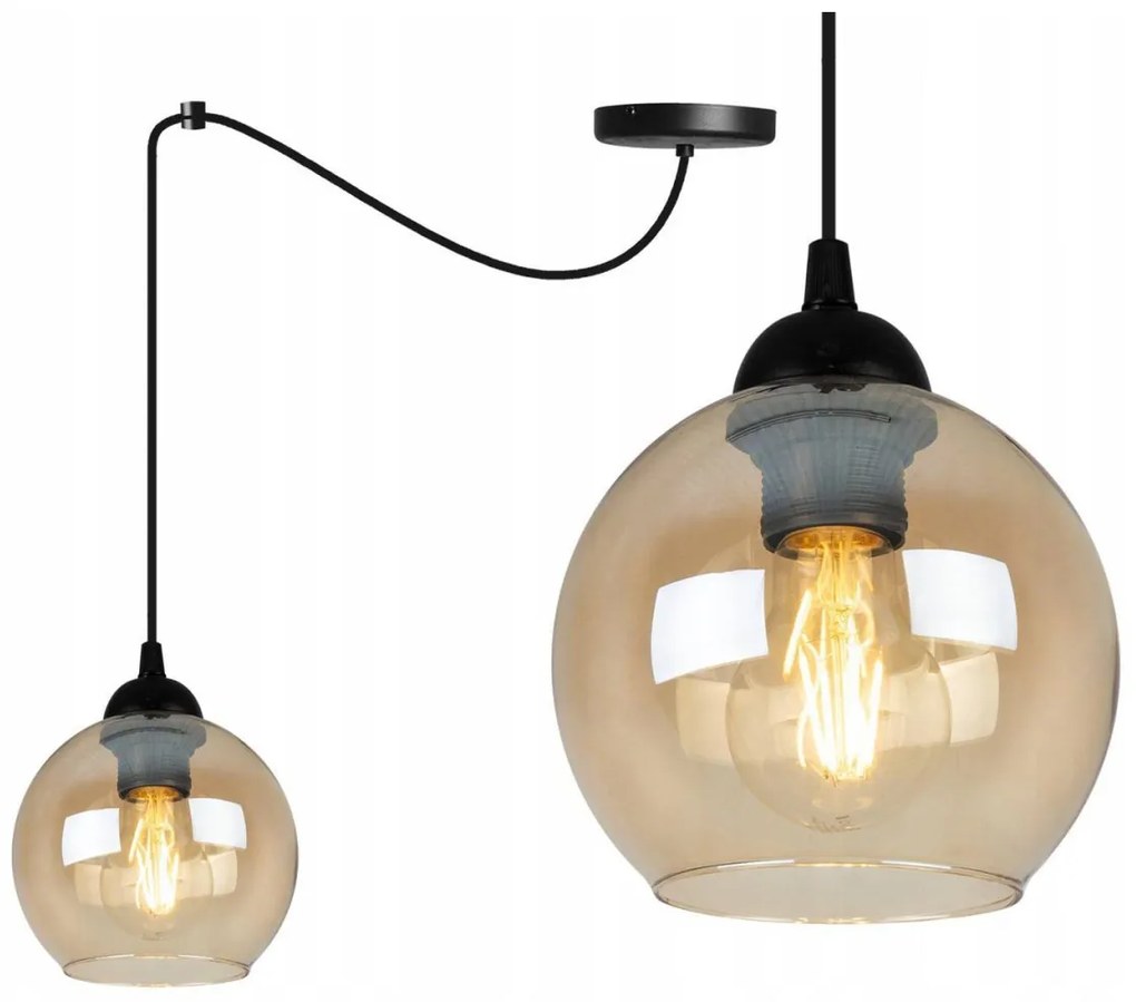 Závesné svietidlo Haga Spider, 1x medové sklenené tienidlo