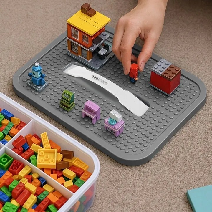 Kruzzel 25758 Úložný box na stavebnici, 29 l, 4 patra