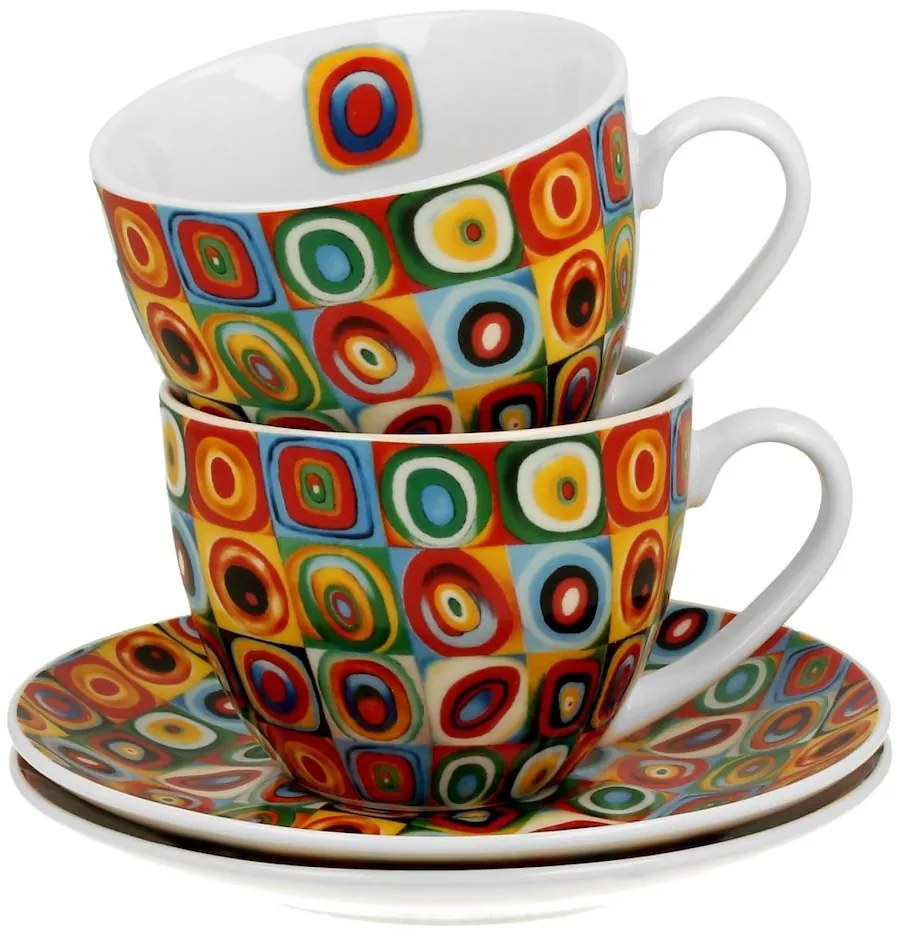 Duo Porcelánová šálka s podšálkou Kandinskij Squares 270 ml sada 2ks