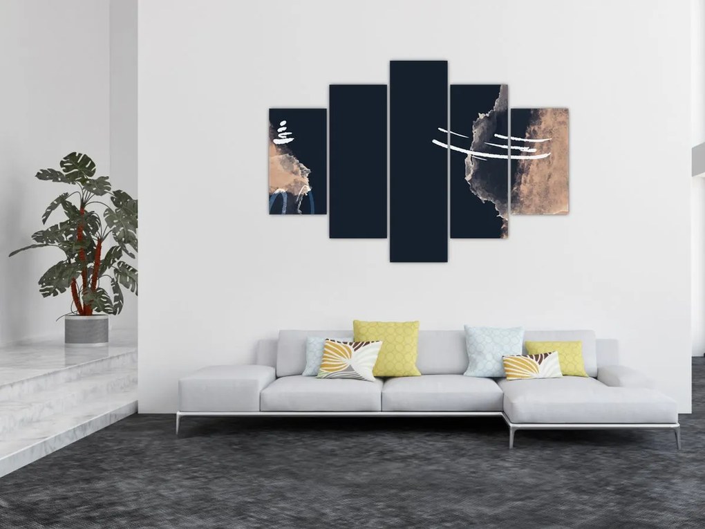 Obraz - Tmavomodrá abstrakcia (150x105 cm)