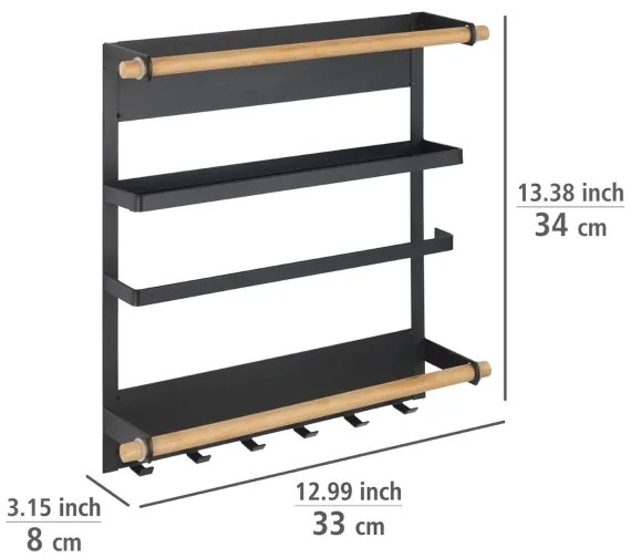WENKO 54114100 - Organizér MAGNA 33x34 cm čierna/hnedá
